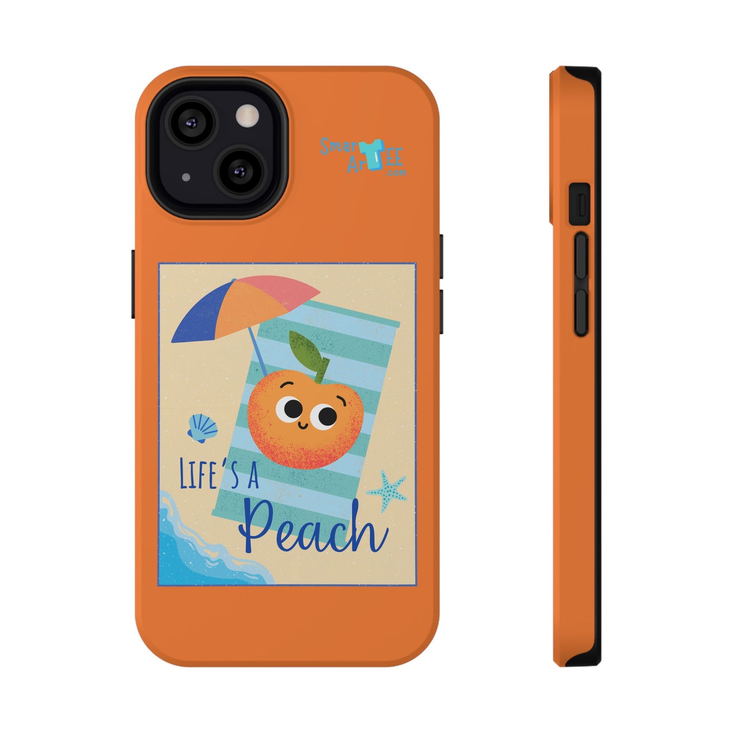 Cute Life's a Peach Phone Case, Impact-Resistant Cell Phone Cover, Summer Accessory, Gift for Fruit Lovers, Beach Vibes