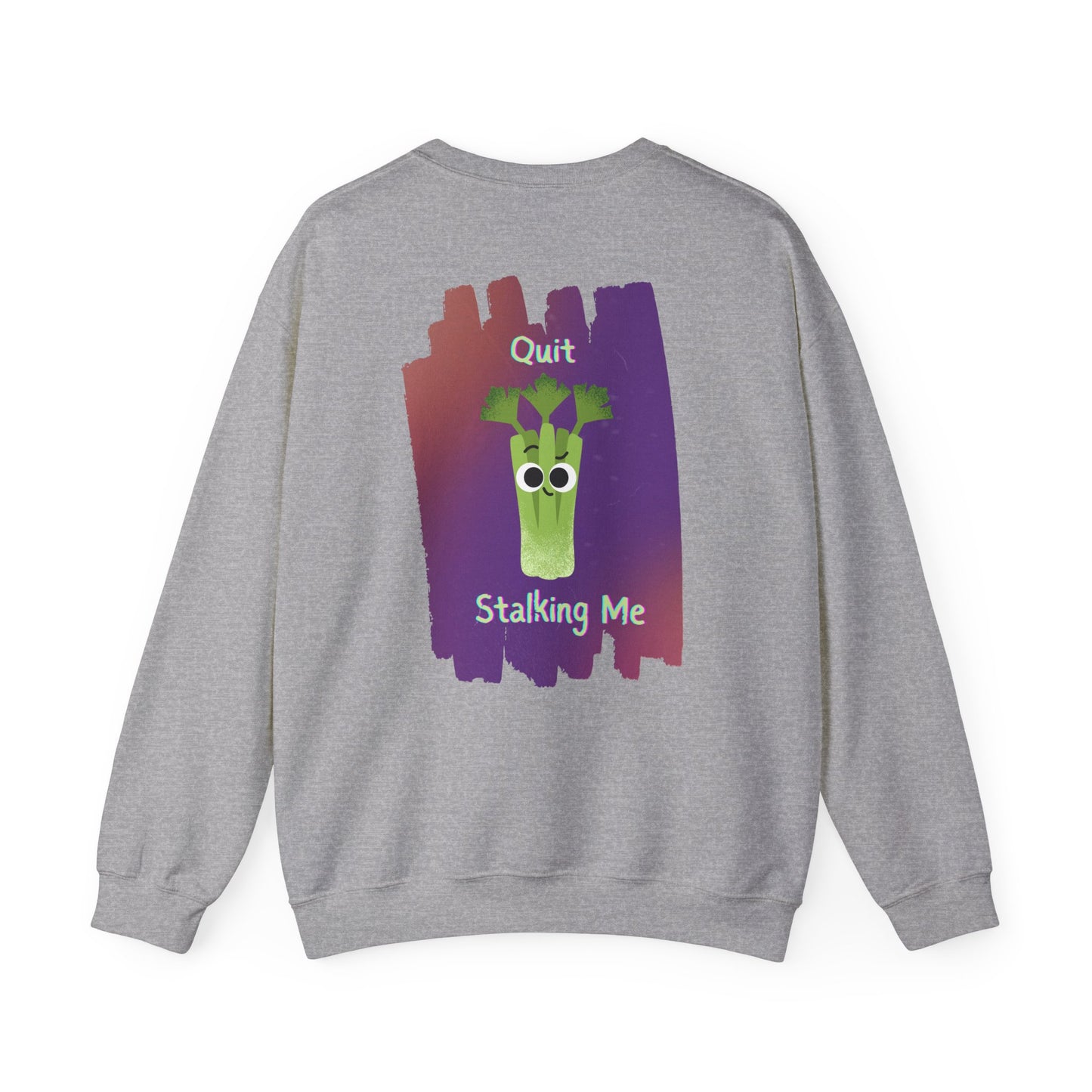 Funny Celery Stalk Pun Sweatshirt, Large Graphic on Back, Cute Celery Graphic on Front, Unisex Crewneck, Funny Sweatshirt, Casual Wear