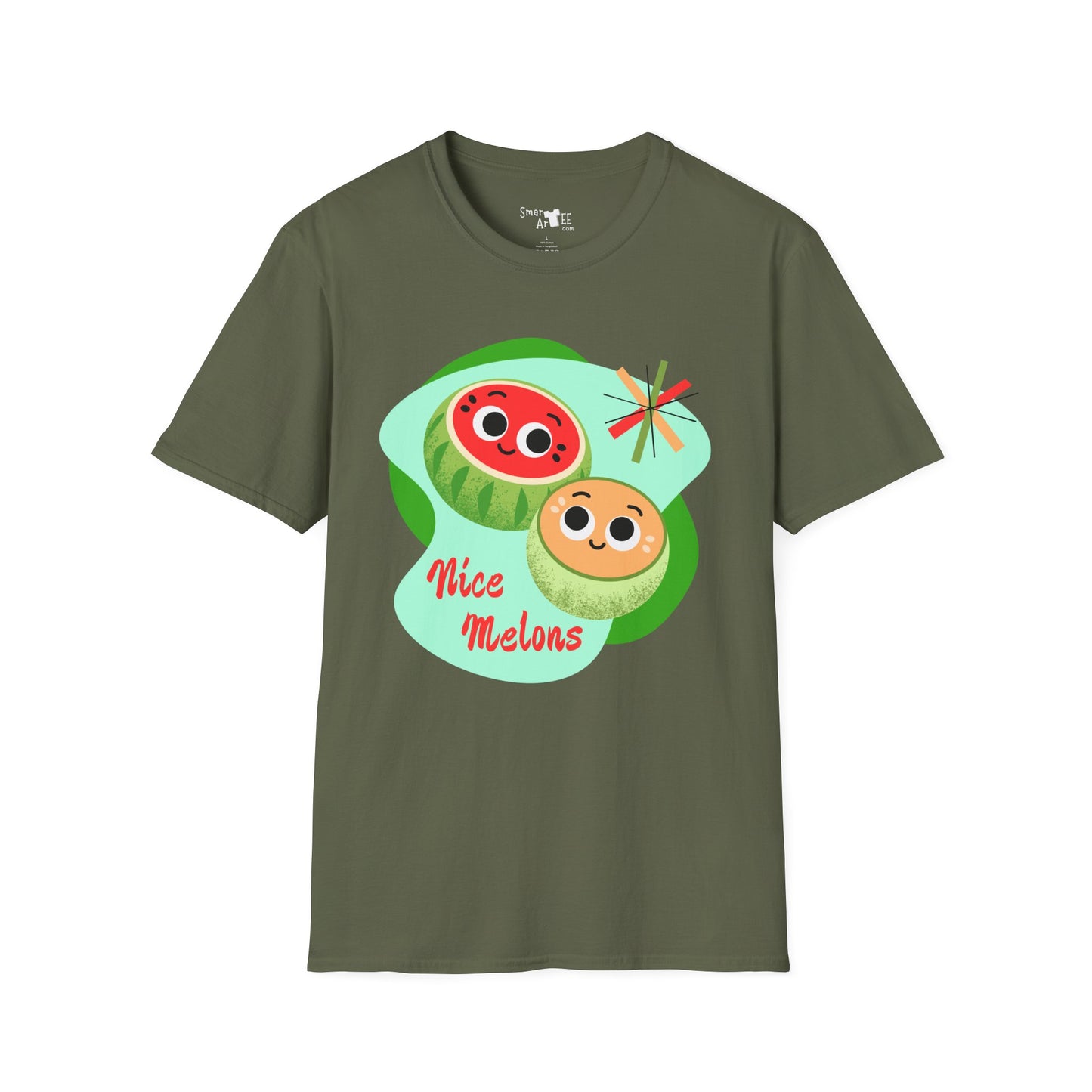 Cute & Fun 'Nice Melons' Unisex Softstyle T-Shirt - Perfect for Summer Vibes & Fruit Lovers, Great Gift Idea