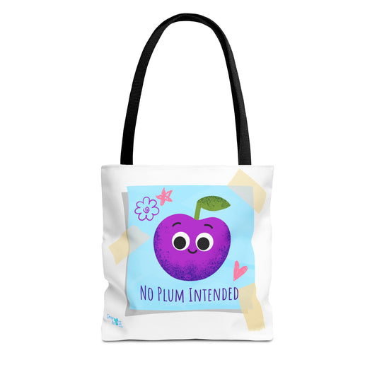 Cute 'No Plum Intended' Tote Bag | Perfect for Groceries, Beach Days, Shopping, Gifts, & Everyday Use