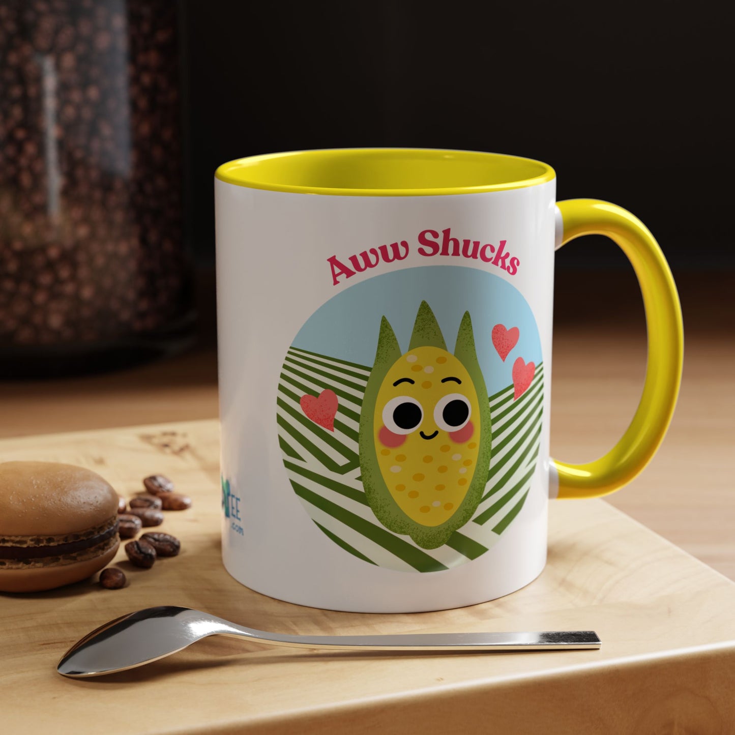 Cute Cartoon Accent Coffee Mug - Aww Shucks Happy Corn Design, Gift for Veggie Lovers, Funny Kitchen Decor, Eco-Friendly [...]