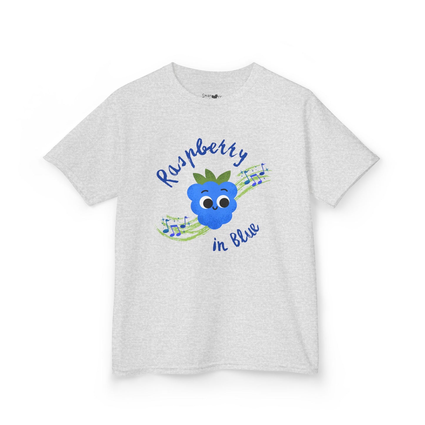 Kids 'Rhapsody in Blue' Raspberry Pun Tee, Cute Kids Shirt, Fun Gift for Children, Summer Outfit, Birthday Gift, Playdate Attire