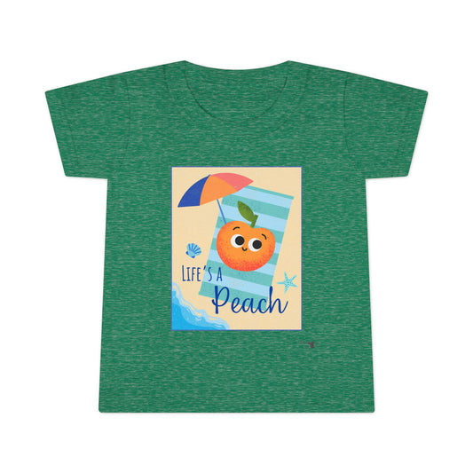 Toddler Summer Shirt - Life is a Peach Design, Cute Kids Tee, Beachwear, Summer Outfit, Family Vacation Shirt, Toddler Apparel