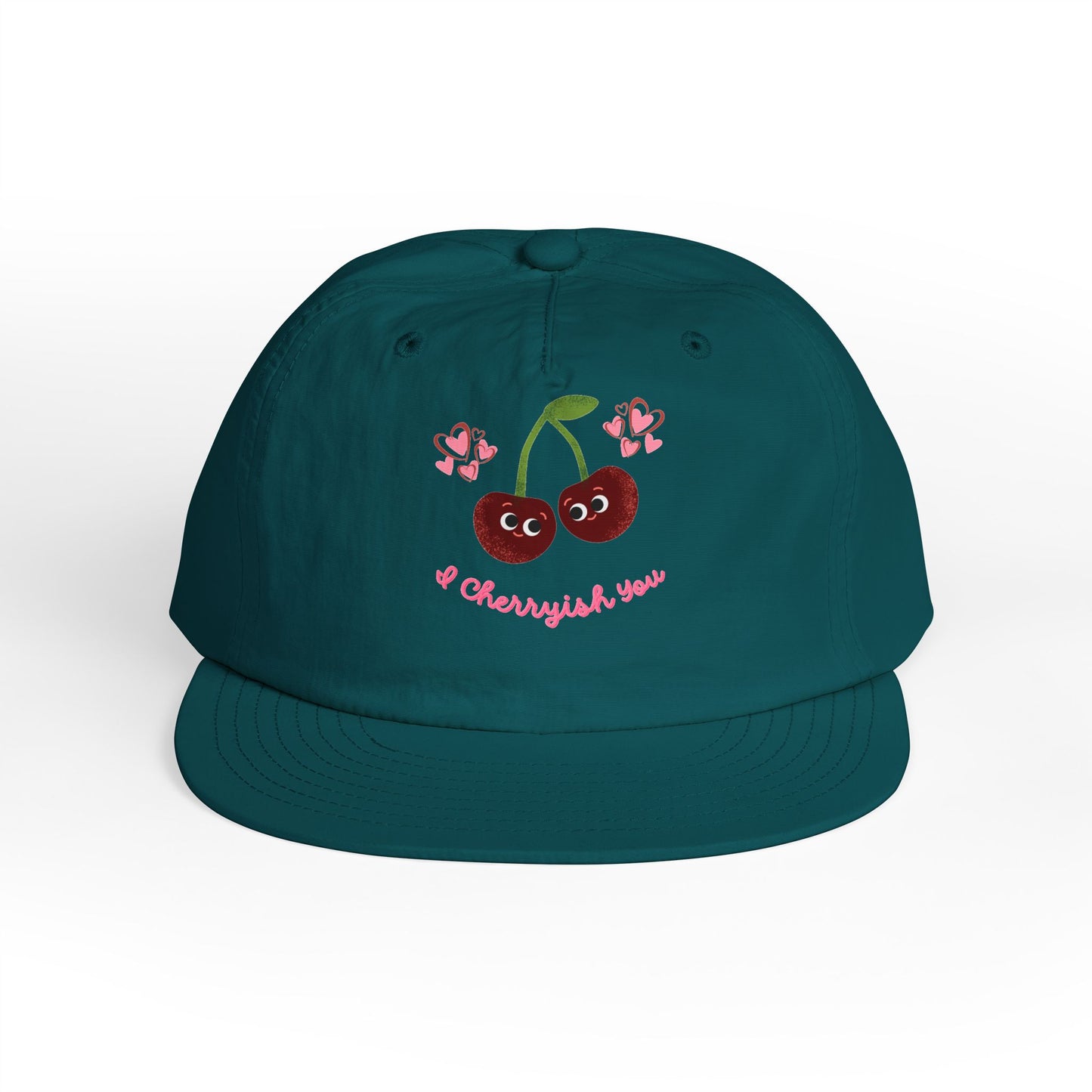 Charming Cherry Surf Cap – Perfect for Summer, Beach Days Hat, Outdoor Adventures, Gift for Surf Lovers, Adjustable Snapback Hat