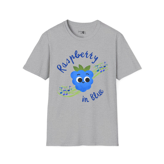 Blue Raspberry Music T-Shirt, Fun Graphic Pun Shirt , Gift for Music Lovers, Cute Casual Wear, Unisex Fashion Top