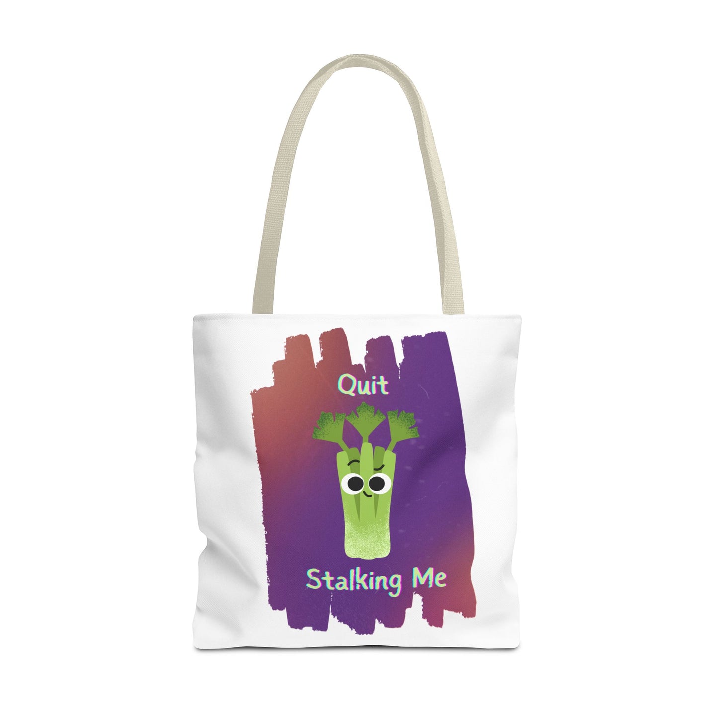 Playful Celery Tote Bag - "Quit Stalking Me" - Funny Shopping Bag, Gift for Veggie Lovers, Gym, Market, Eco-Friendly Bag