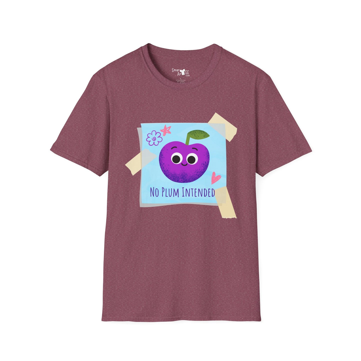 Cute No Plum Intended Unisex Softstyle T-Shirt, Great For Fruit Lovers, Funny Fruit Pun