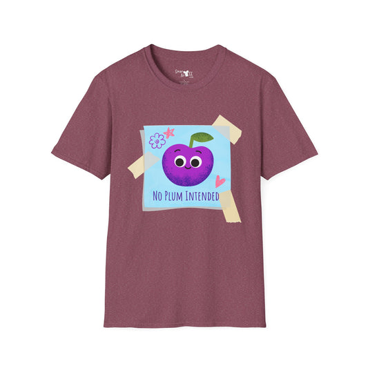 Cute No Plum Intended Unisex Softstyle T-Shirt, Great For Fruit Lovers, Funny Fruit Pun