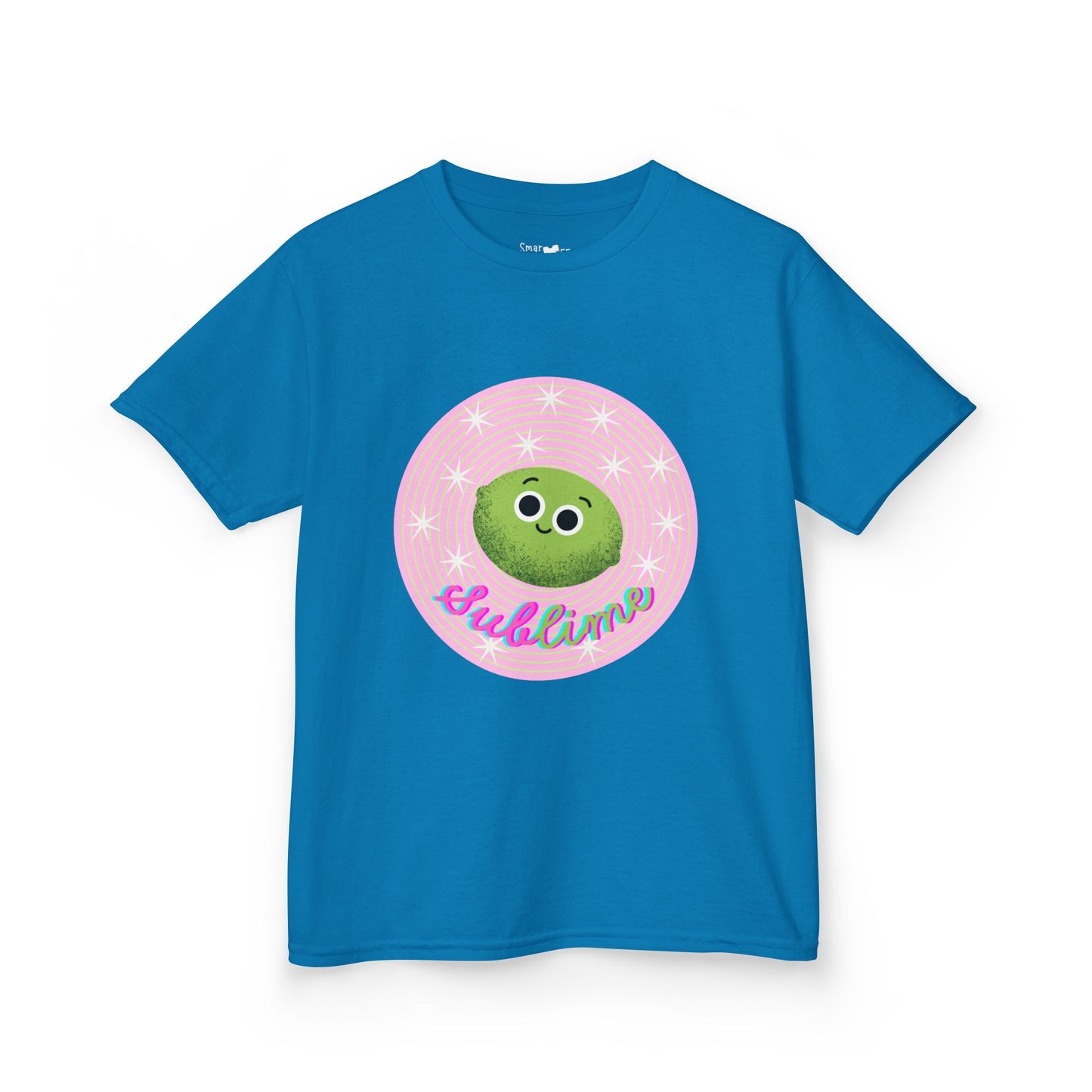 Kids Sublime Tee with Cute Lime Character, Fun Kids Shirt, Gift for Birthdays, Playdates, Summer Outfits, Cute Apparel
