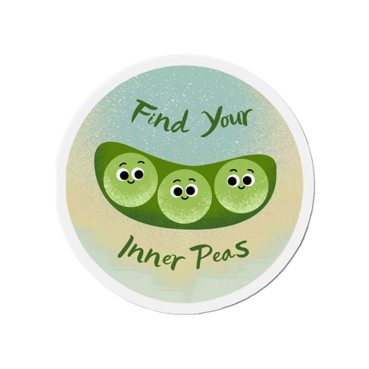 Whimsical Inner Peas Magnet, Cute Fridge Decor, Inspiring Gift, Kitchen Accessory, Pea Pod Wall Art, Fun Home Décor