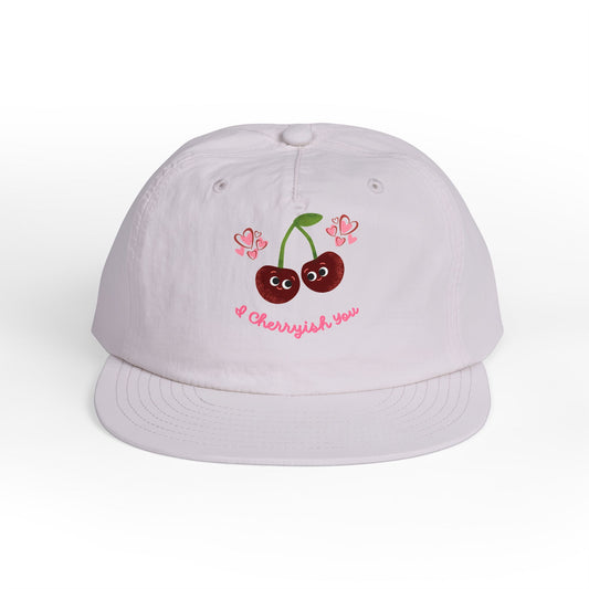 Charming Cherry Surf Cap – Perfect for Summer, Beach Days Hat, Outdoor Adventures, Gift for Surf Lovers, Adjustable Snapback Hat