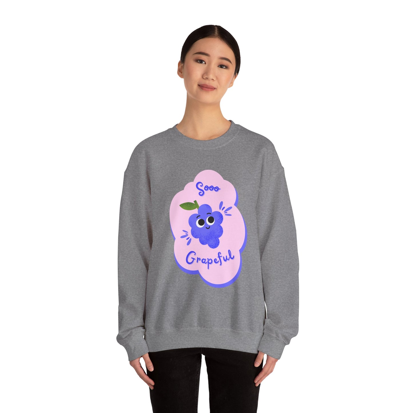 Sooo Grapeful Crewneck Sweatshirt - Cozy Unisex Top, Perfect for Gift Giving, Casual Wear, Fall Fashion, and Everyday Comfort