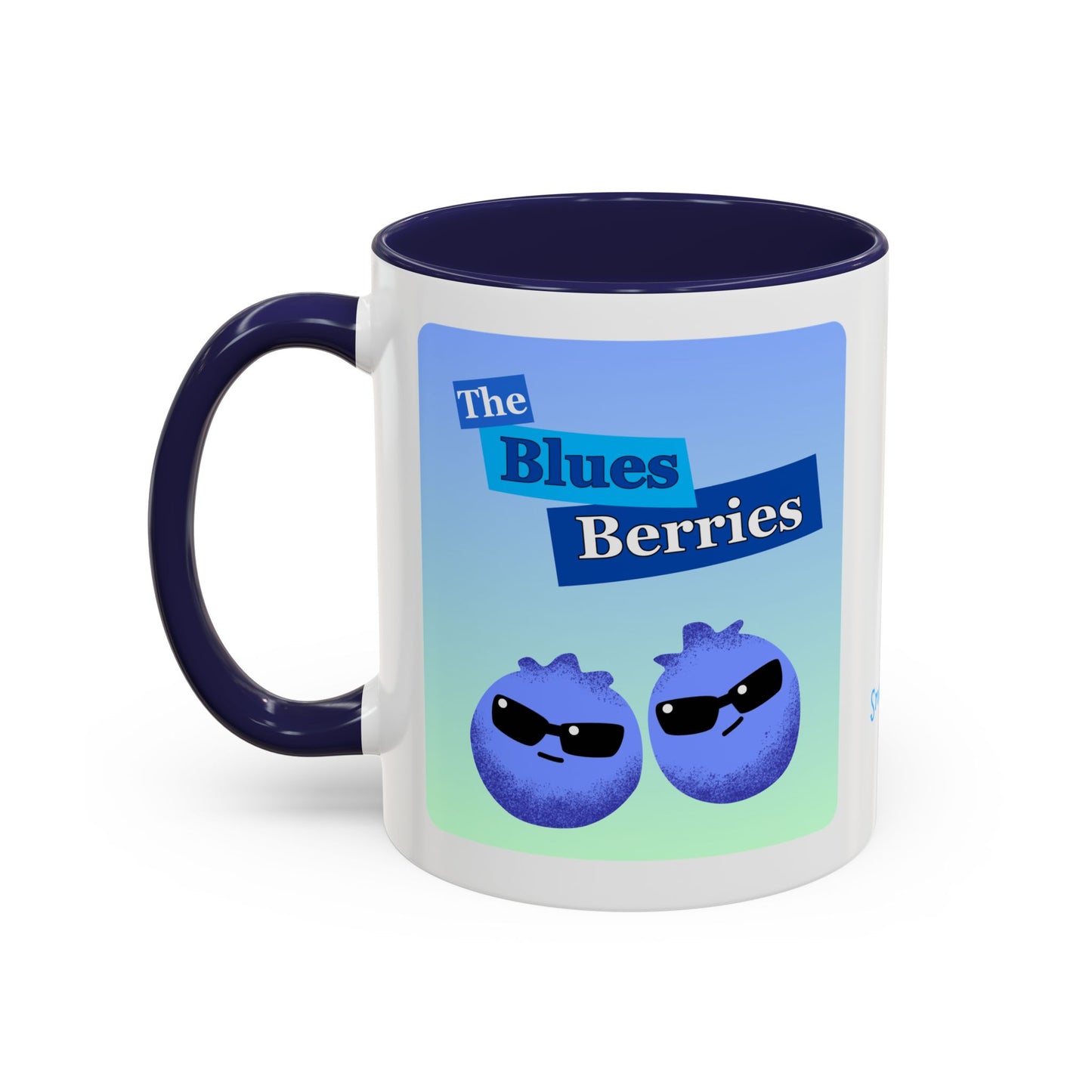 Cool Blueberries Accent Coffee Mug | Fun Gift for Coffee Lovers, Unique Kitchen Decor, Berry Lover's Gift
