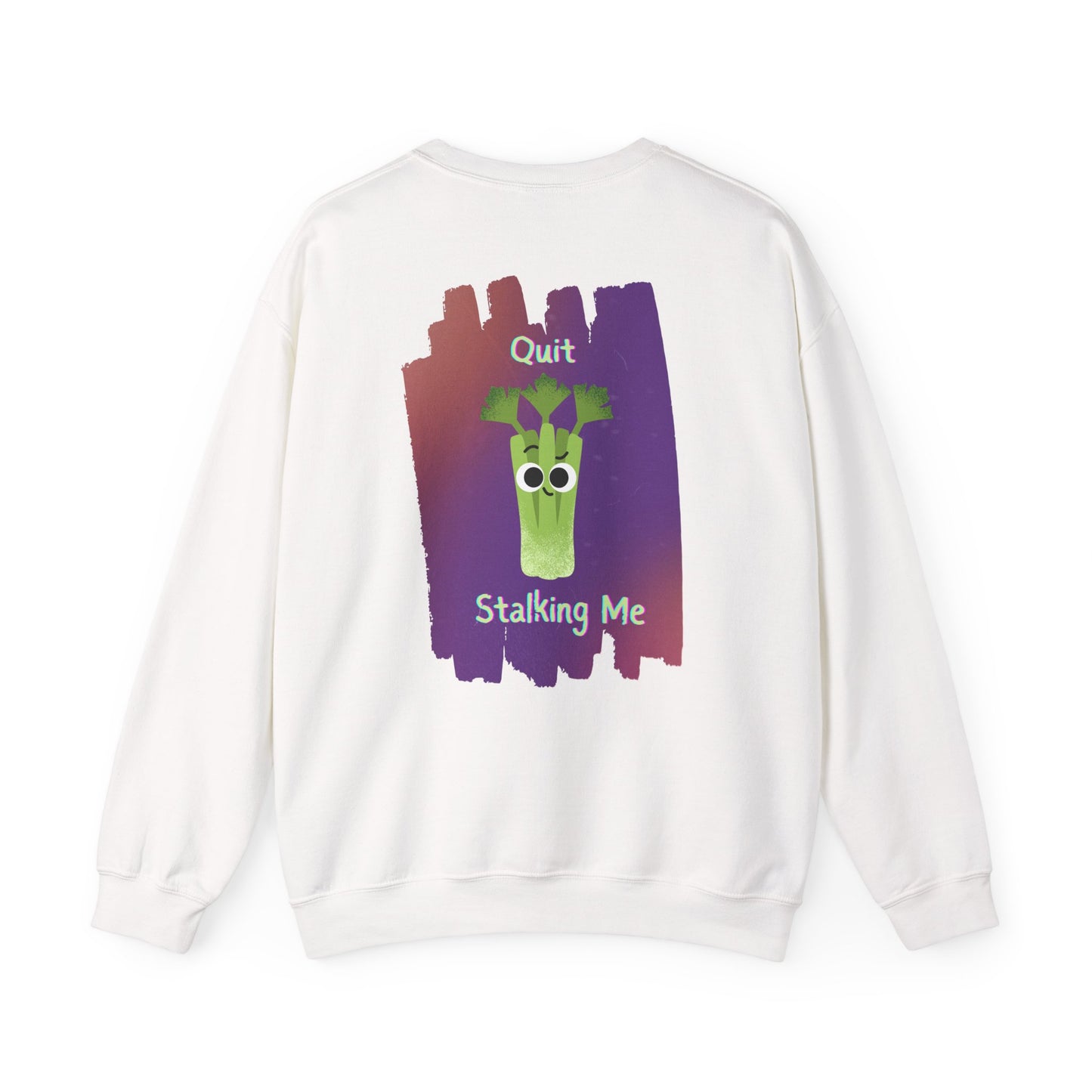 Funny Celery Stalk Pun Sweatshirt, Large Graphic on Back, Cute Celery Graphic on Front, Unisex Crewneck, Funny Sweatshirt, Casual Wear