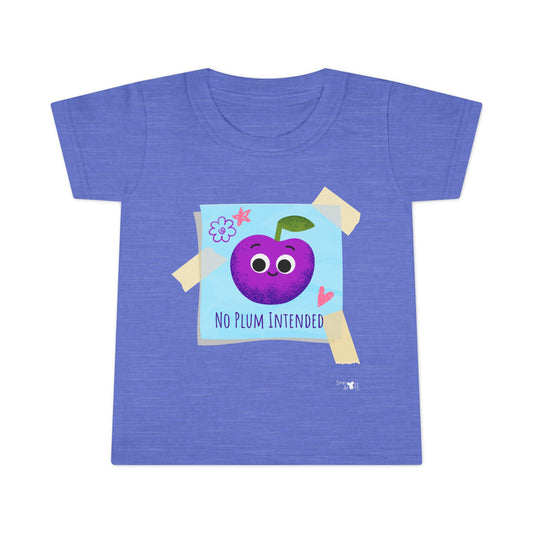Toddler Shirt with Cute Plum Design - "No Plum Intended" Fun Gift for Kids, Playful Toddler Apparel, Birthday Gift, Summer Style
