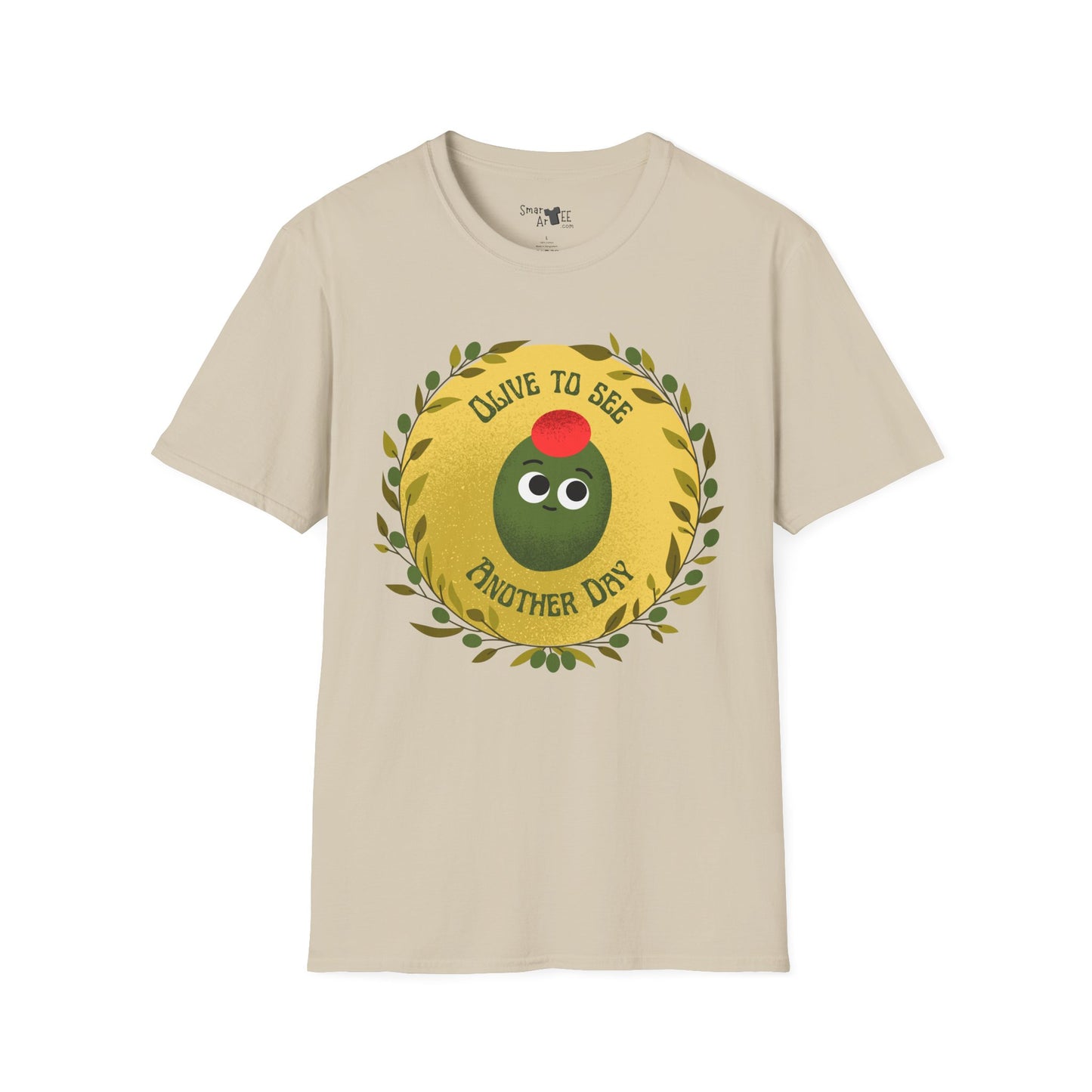 Funny Olive Design Unisex Softstyle T-Shirt - 'Olive to See Another Day' Funny Vegetable Pun, Great Gift Idea, Fun For All