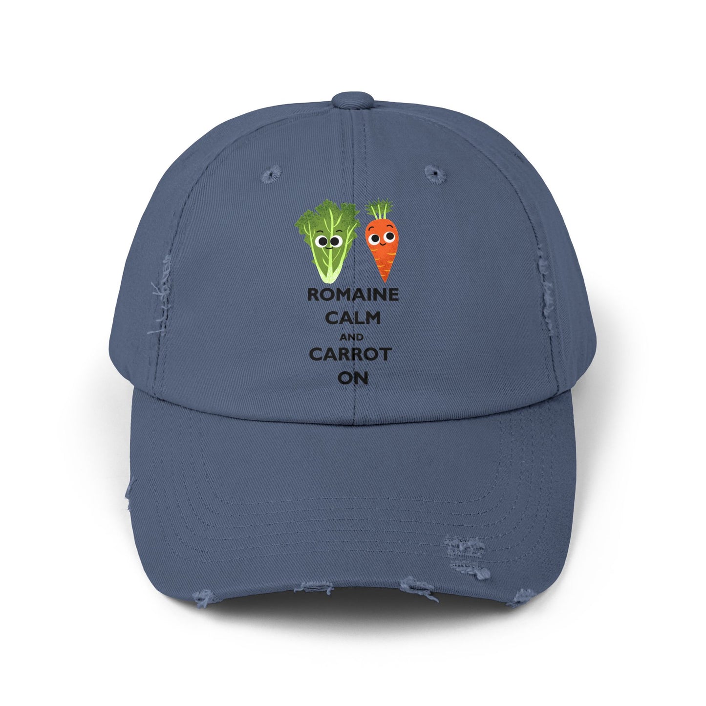 Romaine Calm Distressed Cap, Fun Gardening Hat, Cute Vegetable Cap, Gift for Veggie Lovers, Trendy Farmhouse Accessories