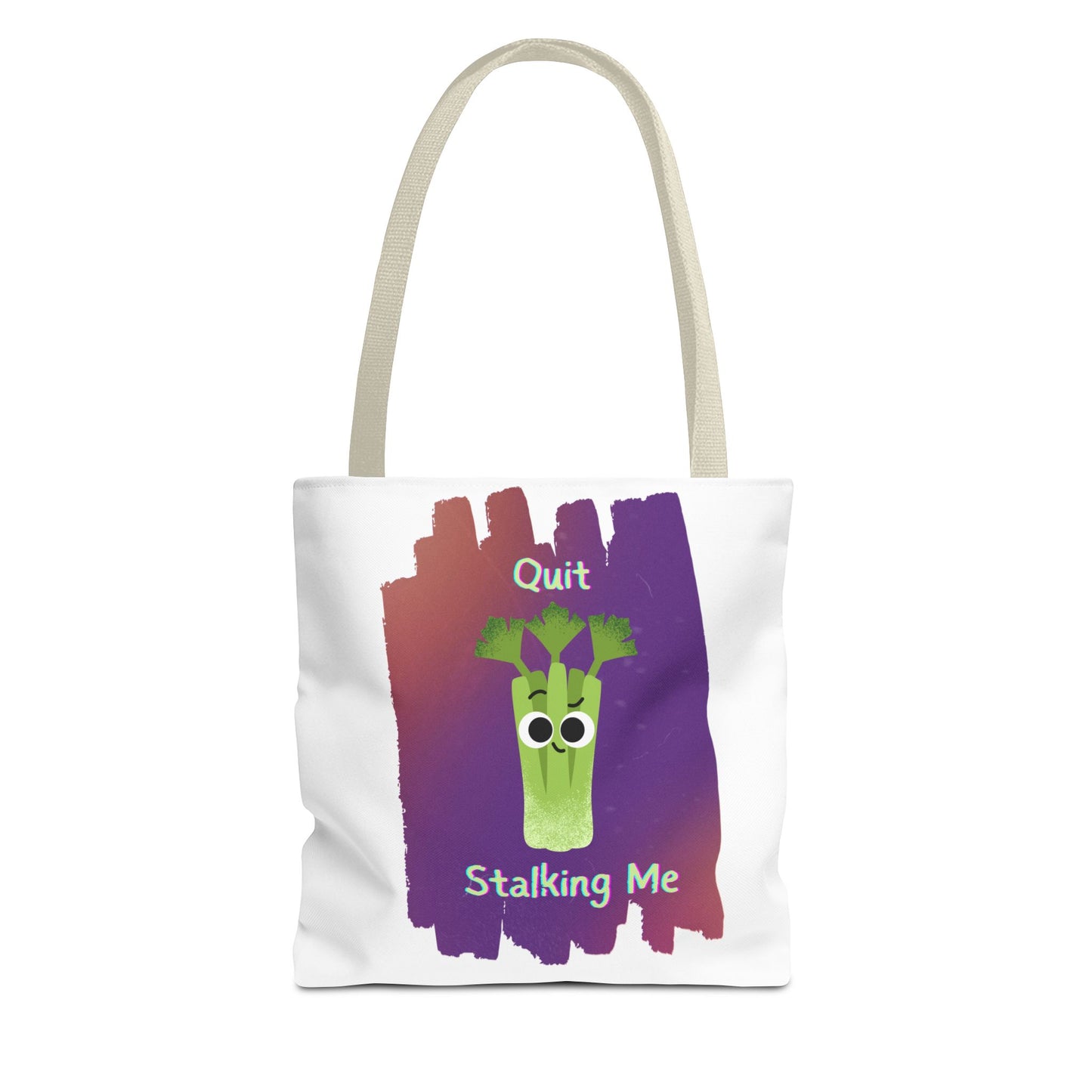 Playful Celery Tote Bag - "Quit Stalking Me" - Funny Shopping Bag, Gift for Veggie Lovers, Gym, Market, Eco-Friendly Bag