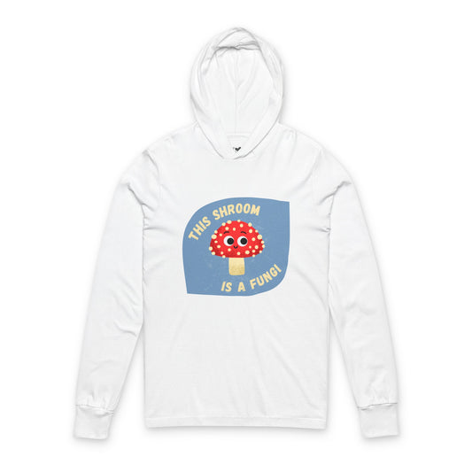 Mushroom Unisex Hooded Long Sleeve Shirt for Fun-Loving Souls, Unique Casual Wear, Quirky Fashion Statement, Funny Pun Pullover