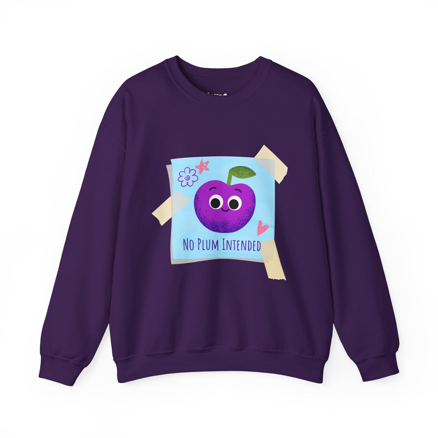 No Plum Intended Crewneck Sweatshirt, Relaxed Style for Everyday Wear, Great Gift Idea, Unisex Sweater