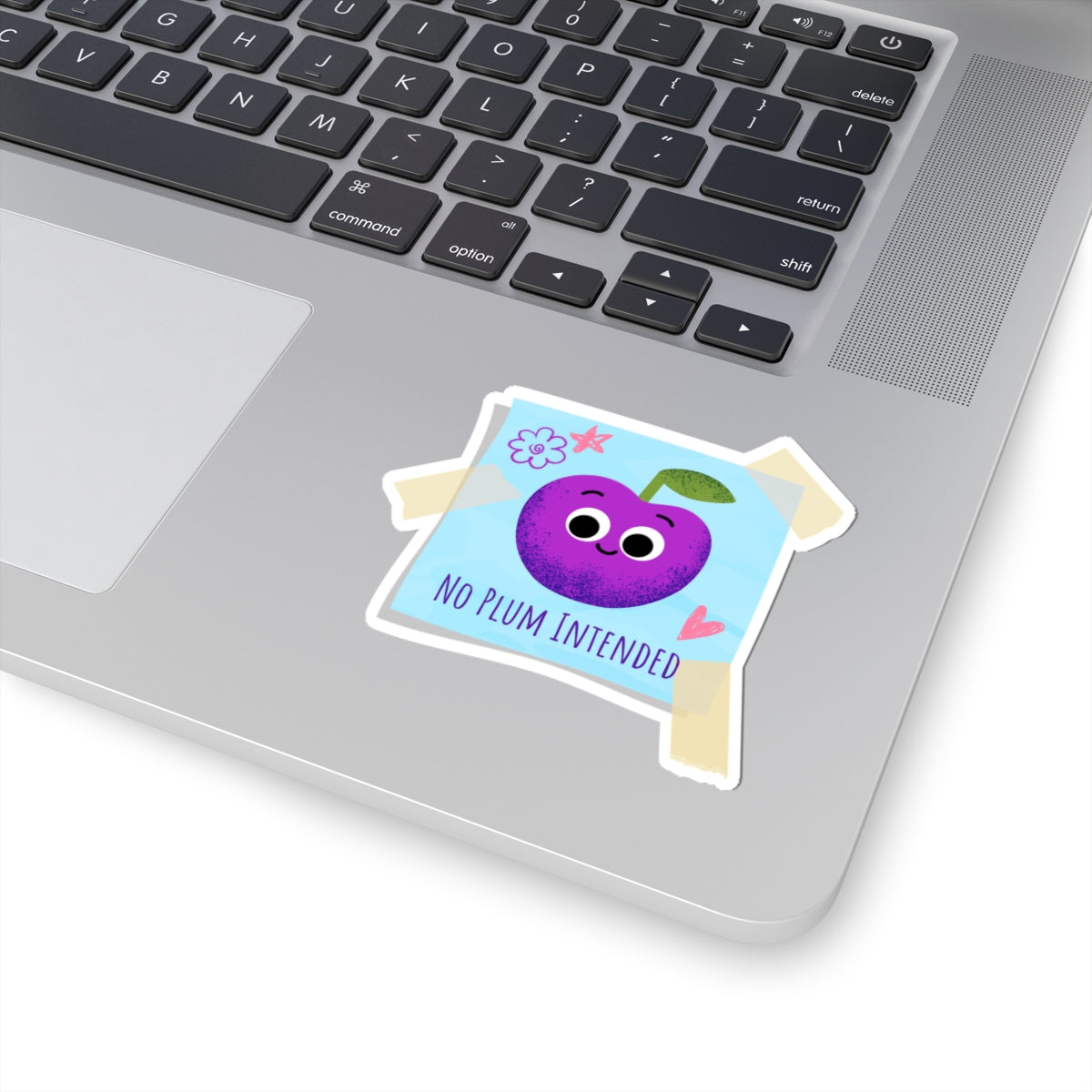 Playful Fruit Stickers - No Plum Intended, Cute Laptop Decor, Gift for Fruit Lovers, Quirky Home Office Accessories, Planner Stickers