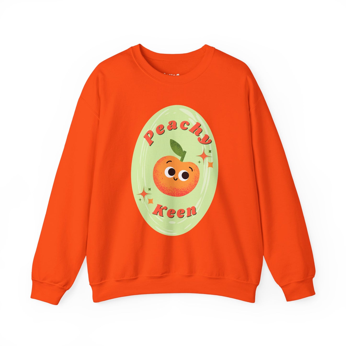 Peachy Keen Unisex Crewneck Sweatshirt, Cute Apparel, Casual Wear, Gift for Friends, Fall Style, Fun Fashion
