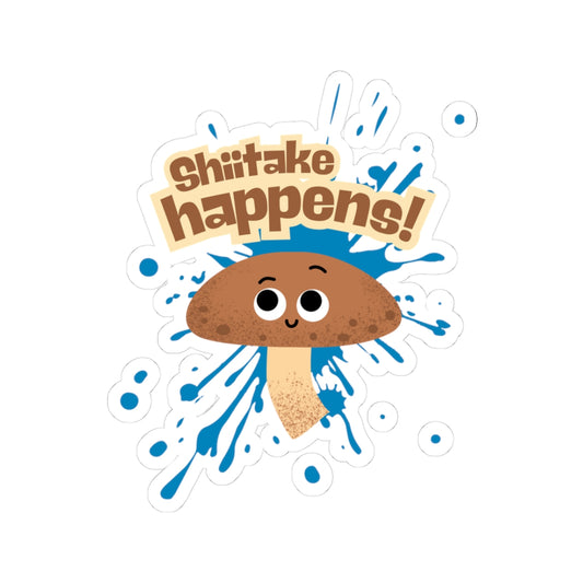 Funny Mushroom Kiss-Cut Stickers, Cute Shiitake Stickers for Laptops, Water Bottles, Gift for Plant Lovers, Humor Decor
