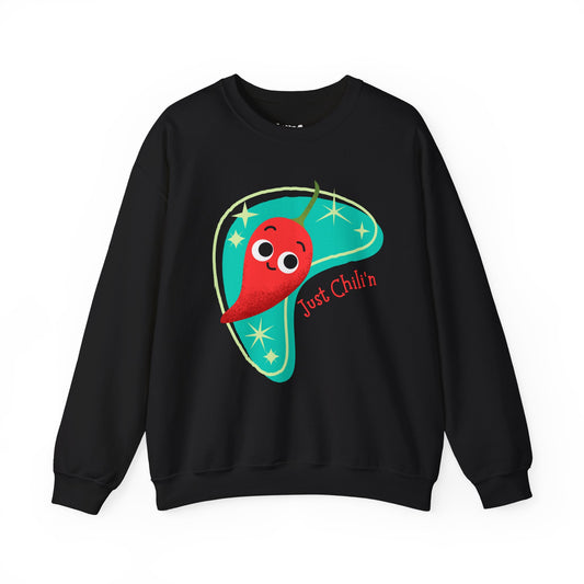 Chili'n Pun Sweatshirt, Cozy Vegetable Pun Sweatshirt, Great Gift Idea, Relaxing Days