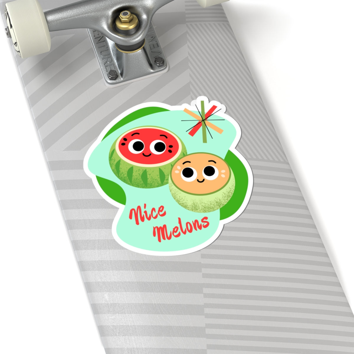 Cute Fruit Kiss-Cut Stickers - Whimsical Melon Design for Laptops, Water Bottles, Journals, Gifts, Summer Fun