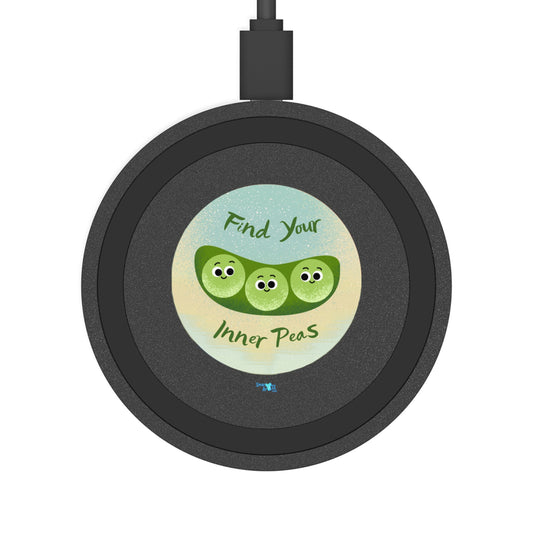 Find Your Inner Peas Wireless Charging Pad, Cute Tech Accessory for Home Office, Gifts for Friends, Bundle With Air Pod Case