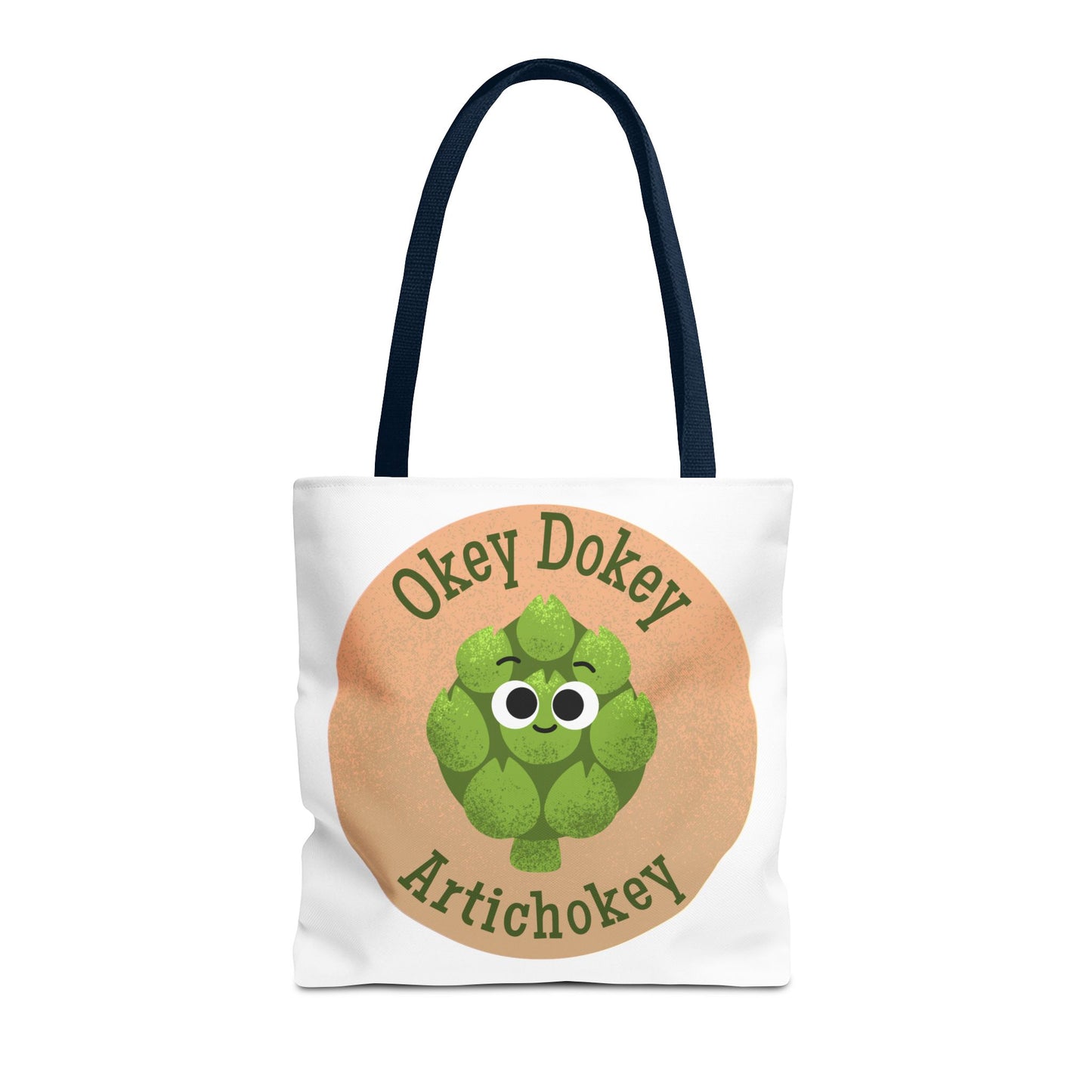 Playful Artichoke Tote Bag - Okey Dokey, Reusable Shopping Tote, Eco-Friendly Gift, Fruits & Veggies Lover, Cute Grocery Bag