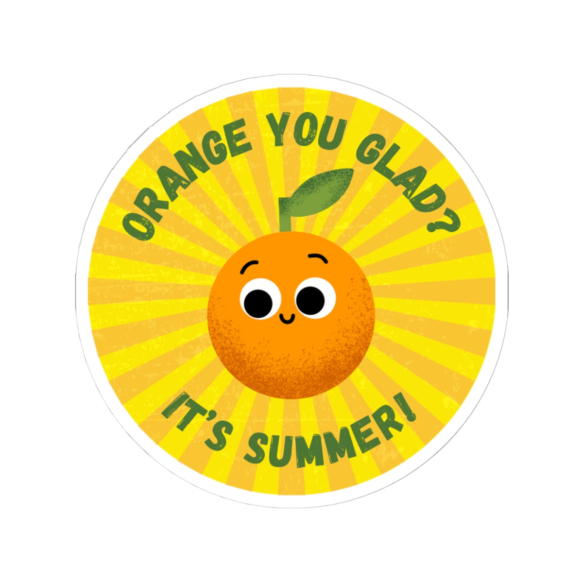 Cute Summer Orange Stickers, Fun Sunflower Design, Laptop, Water Bottle, Journals, Kids Decor, Summer Vibes