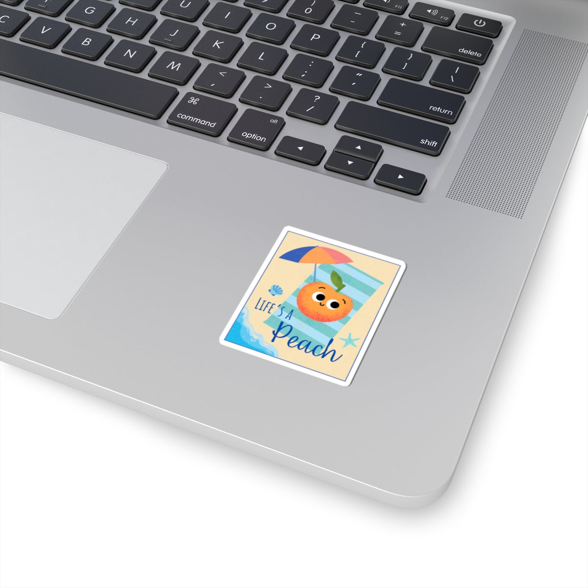 Cute Peach Kiss-Cut Stickers, Whimsical Laptop Decal, Summer Vibes, Beach Decor, Fun Gifts for Friends, Life's a Peach