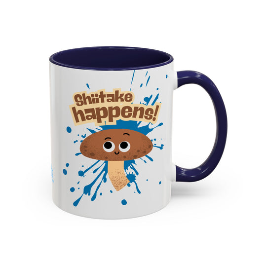 Shiitake Happens Coffee Mug, Funny Mushroom Mug, Cute Kitchen Gift, Coffee Lover Gift, Quirky Home Decor, Holiday Gift Idea
